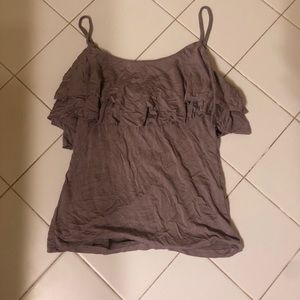 Purple tank with ruffles